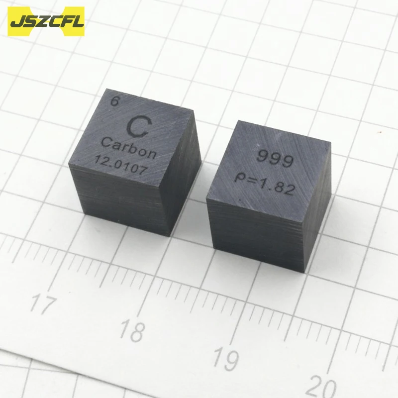 1PC High Purity 99.9% Carbon Cube C Element Periodic Table Cube 10mm Collection Decoration