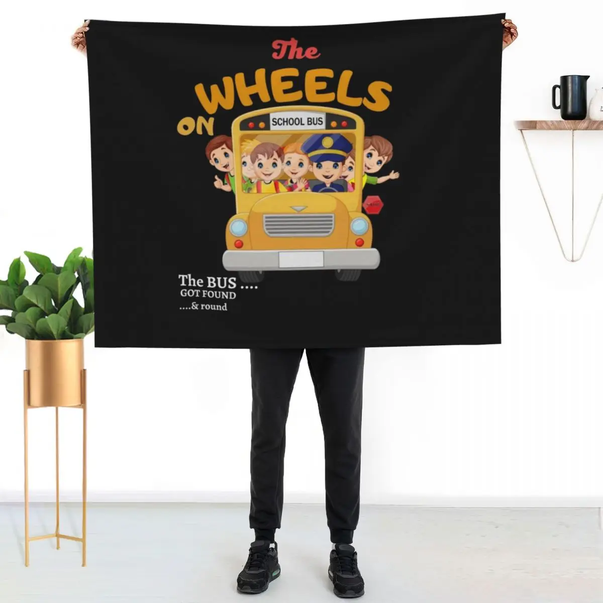 back to school funny the wheels on the bus toddler kids boys Throw Blanket Travel Size Cozy Blanket for Plane Train