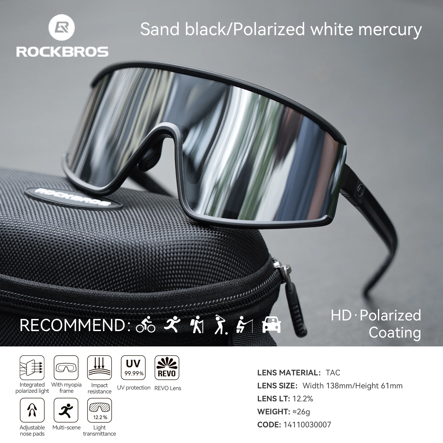 ROCKBROS Cycling Sunglasses Photochromic 3