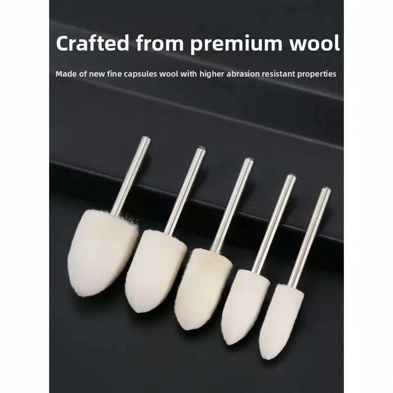 2.35mm Shank Electric Grinder Wool Polishing Wheel - Multi-use Grinding Head for Mold/Jade/Glass Mirror Surface Polishing