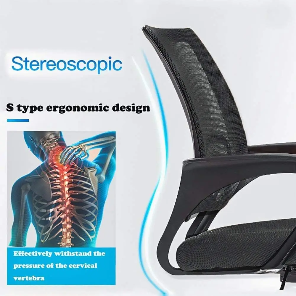 Office Chair Ergonomic Cheap Desk Chair Computer Lumbar Support Executive Adjustable Stool Rolling Swivel (Black) image 4