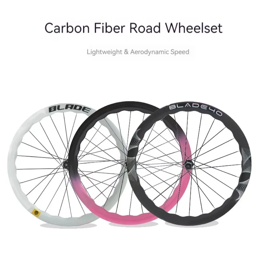 

Premium Full Carbon 700C Road Bike Wheel Set 120-Click Hub Thru Axle T800 Rim Pillar Spoke