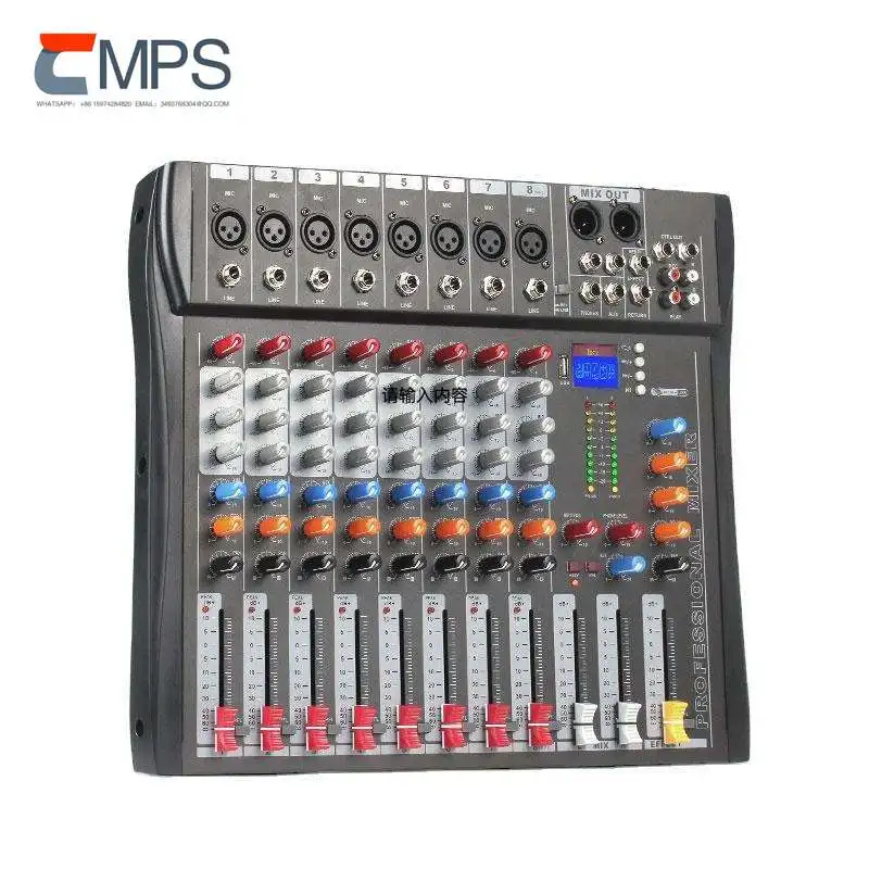 New8 canais mixer de áudio digital china mixer de áudio interface digital mixer de áudio com preço baixo para alto-falante