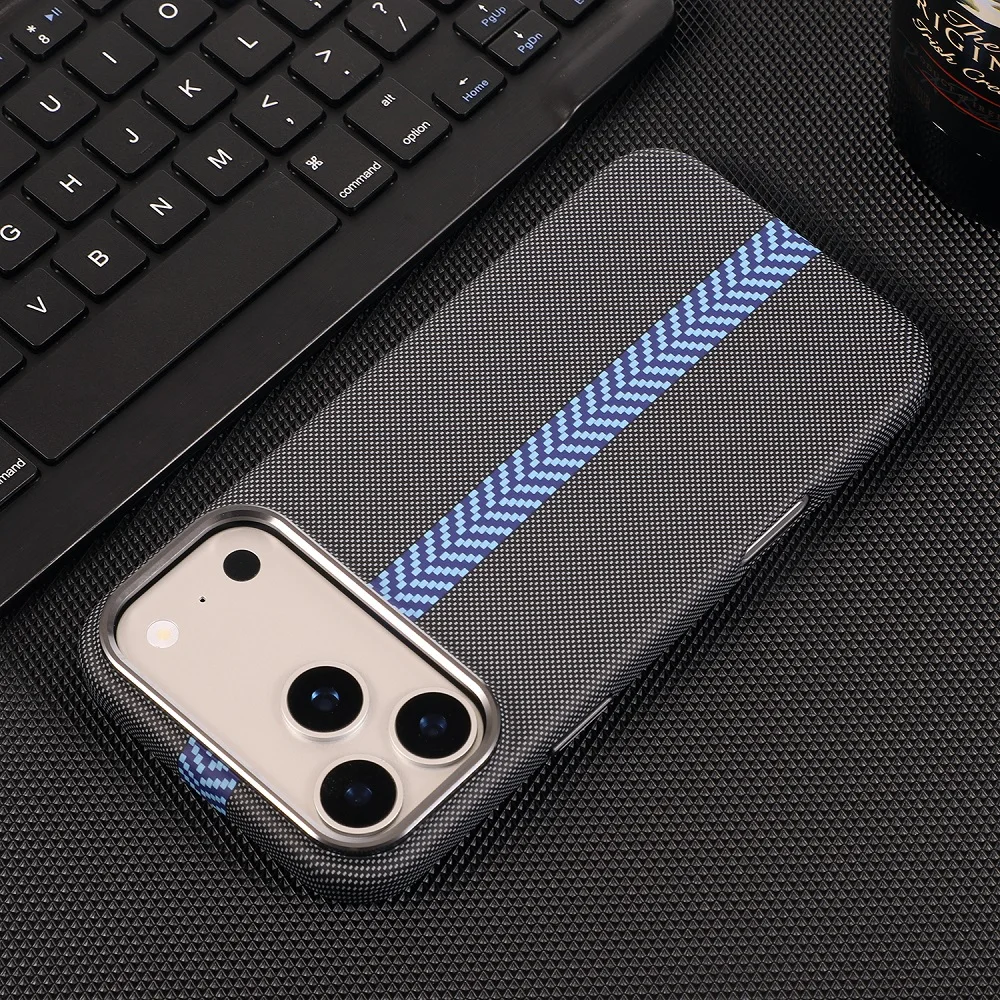 

Slim Carbon Fiber Aramid Style for Magsafe Case for iPhone 17 14 15 16 Pro Max 17Pro Air 16Pro 15Pro Magnetic Back Cover J0034