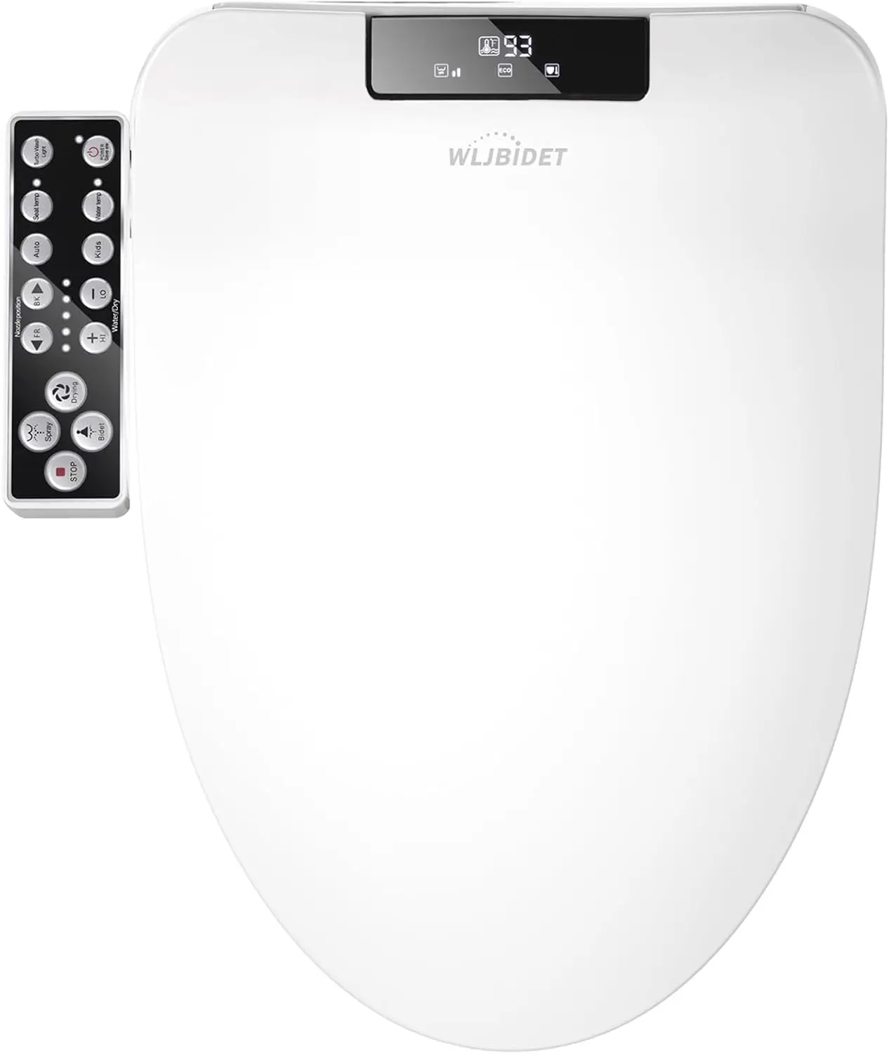 Electric Bidet Toilet Seat with Heated Seat, Warm Water & Air Drying, Adjustable Settings, Night Light, Elongated
