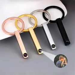 Projection Photo Bar Keychain Custom Personalized Drive Safe Key Ring Custom Picture Gift For Men and Women Memorial Jewelry