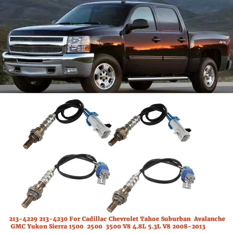 4Pcs/Set Up&Downstream Oxygen Sensor 213-4229 213-4230 For Cadillac Chevrolet GMC Sierra 1500 V8 4.8L 5.3L V8 2008-2013