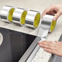 High Temperature Resistance Aluminum Foil Tape Kitchen Pipe Repair Tape Adhesive Sealing Foil Heat Insulation Leak Proof Tape 6