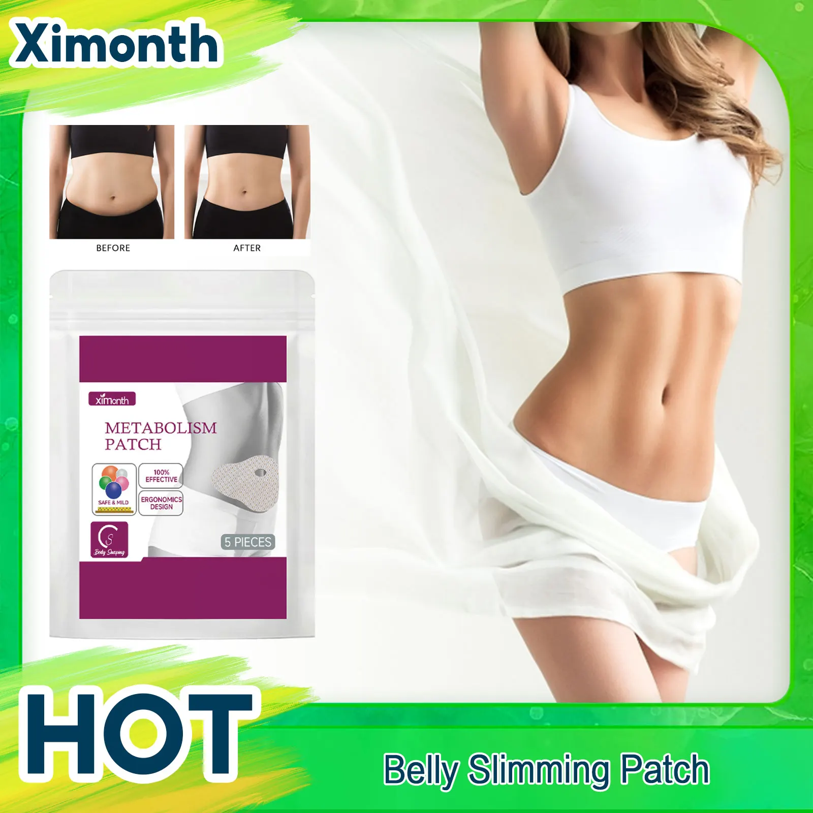 

Waist Slim Patch Improve Metabolism Fat Burning Abdominal Muscle Shaping Loss Weight Detoxification Eliminate Cellulite Plaster