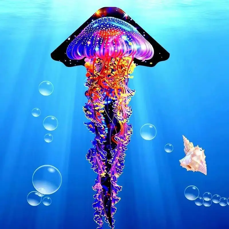 해파리 연 야외 장난감 3d 연 풍선 연 어린이를위한 바람 연 어린이를위한 papalotes 야외 장난감 파워 연