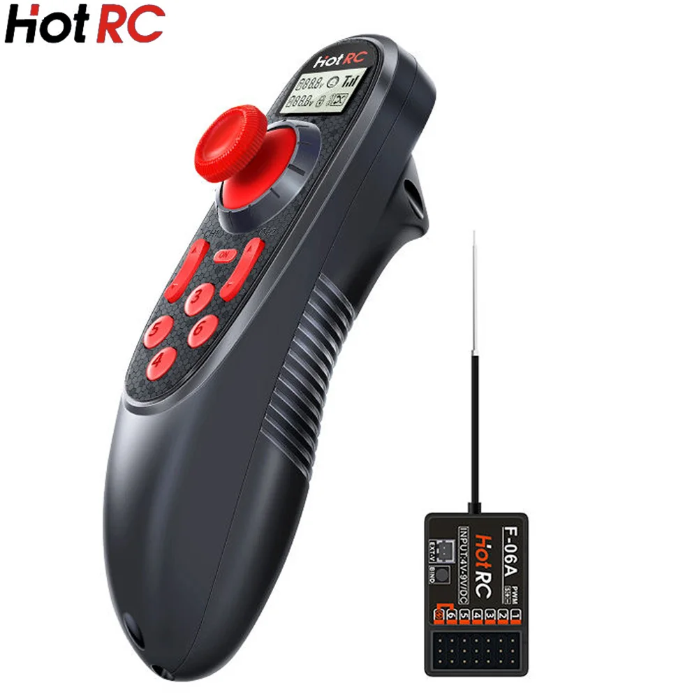 HOTRC DS-600 6CH 2.4GHz Radio System Transmitter Remote Controller with DS 600 PWM 6 Channel Receiver for RC Boat