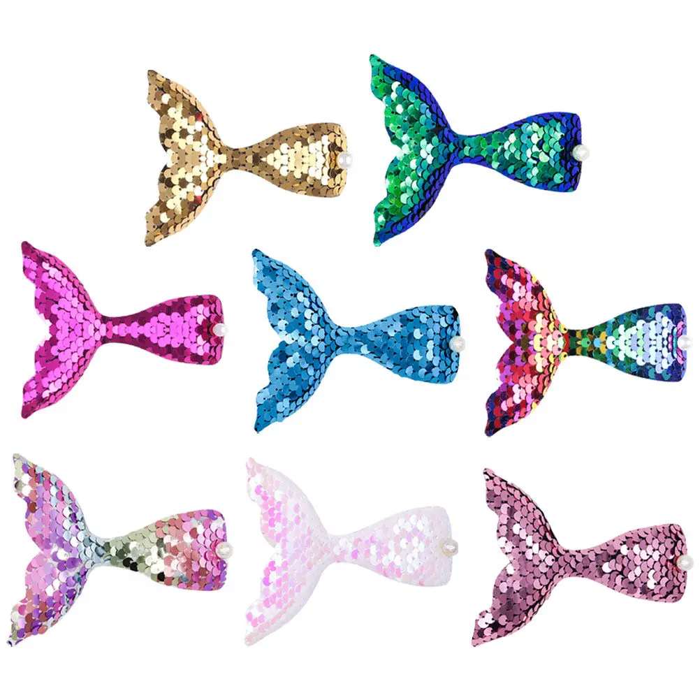 

8Pcs Mermaid Tail Hair Clips Cute Glitter Sequin Decorative Hair Clips for Little Girls Birthday Christmas Party Mermaid Theme