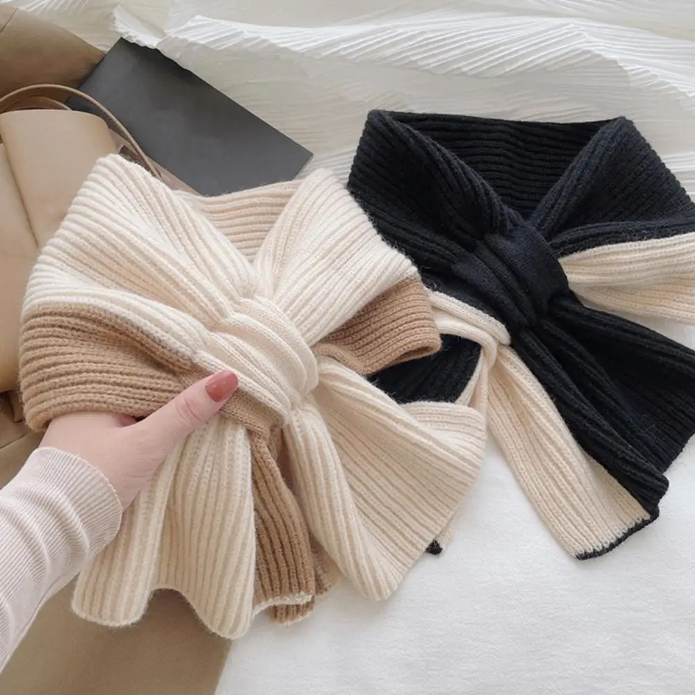 

Color Block Women Scarf Stylish Patchwork Color Women's Winter Scarf Soft Comfortable Wrap Around Design Fashionable Neck Care