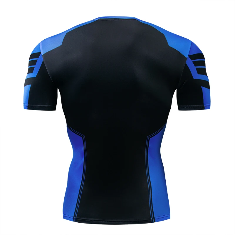 2022 Hot New Night 3D-Printed T-shirt Men\'s Compression Fitness T-shirt High quality tight-top short sleeve Fitness T-shirt