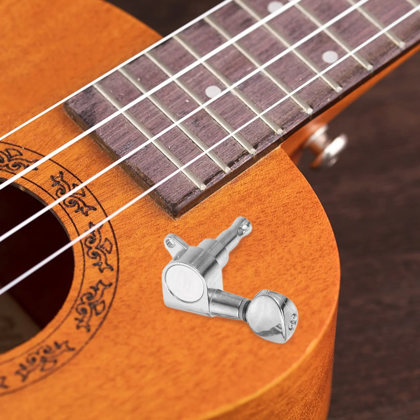 

4 Pcs Closed Ukulele Machine Head Tuners Headstock Tuning Synthetic Resin Handle Peg