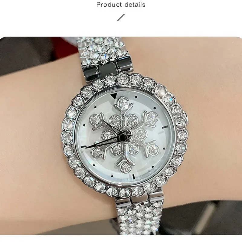 DINIMI Rhinestone Light Luxury Watch women's waterproof rotary dial quartz watch