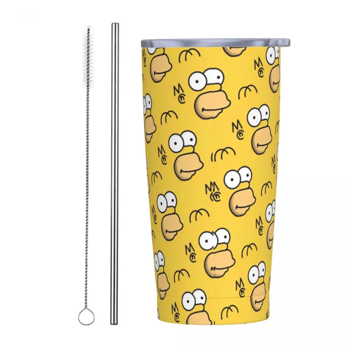 The S-Simpsons Stainless Steel Tumbler Travelist Coffee Mug With Straws and Lid Large Mugs Cup Hot Drinks Water Bottle