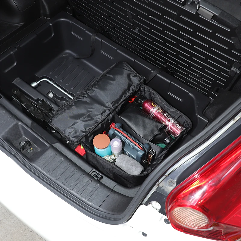 Para Nissan Juke F15 2011-2019 tela Oxford negro maletero de coche bolsa de almacenamiento inferior bolsa de almacenamiento de herramientas accesorios de coche