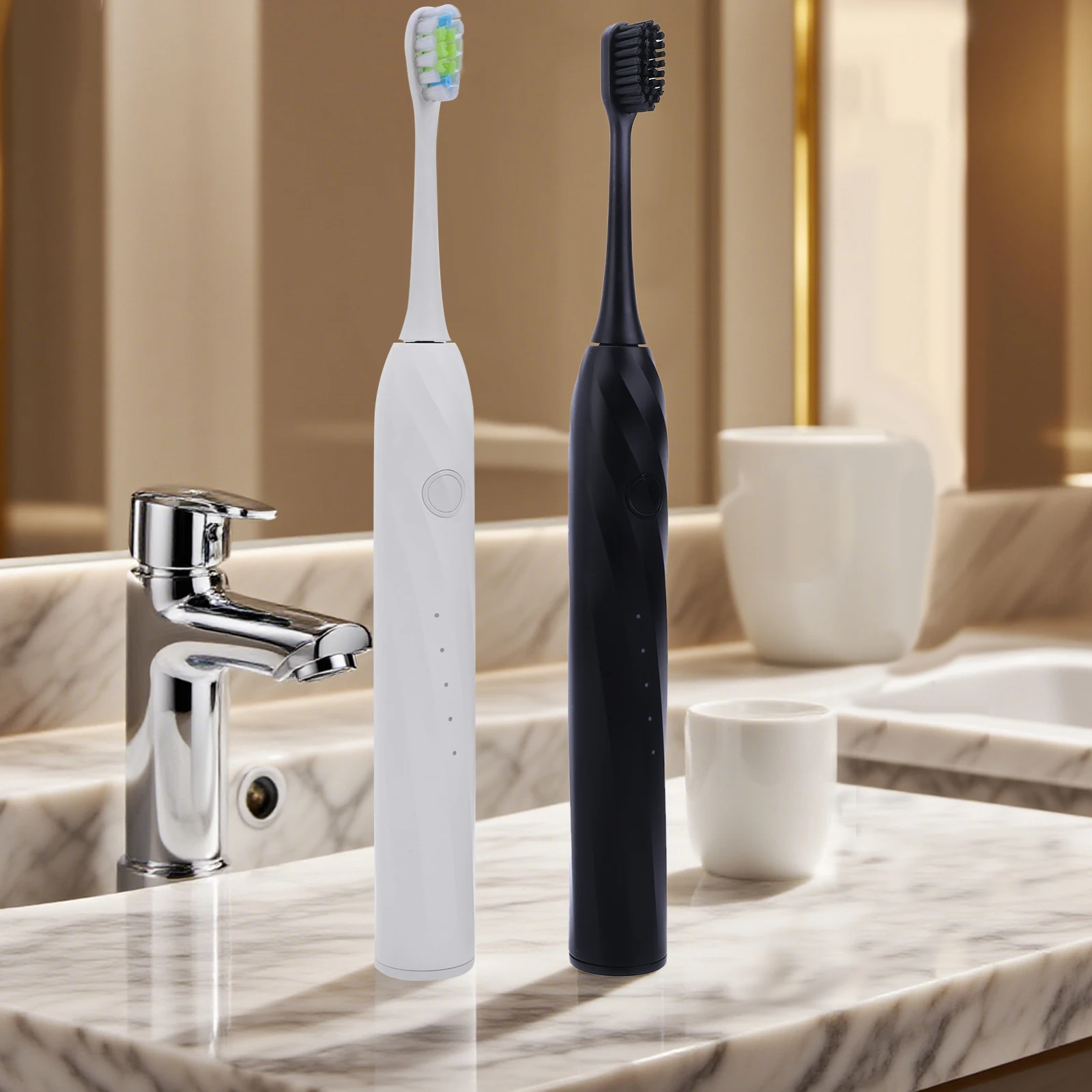 Electric Toothbrush with 4 Brush Heads for Adult 5 Modes Rechargeable Power Toothbrush with 2-Minute Smart Timer