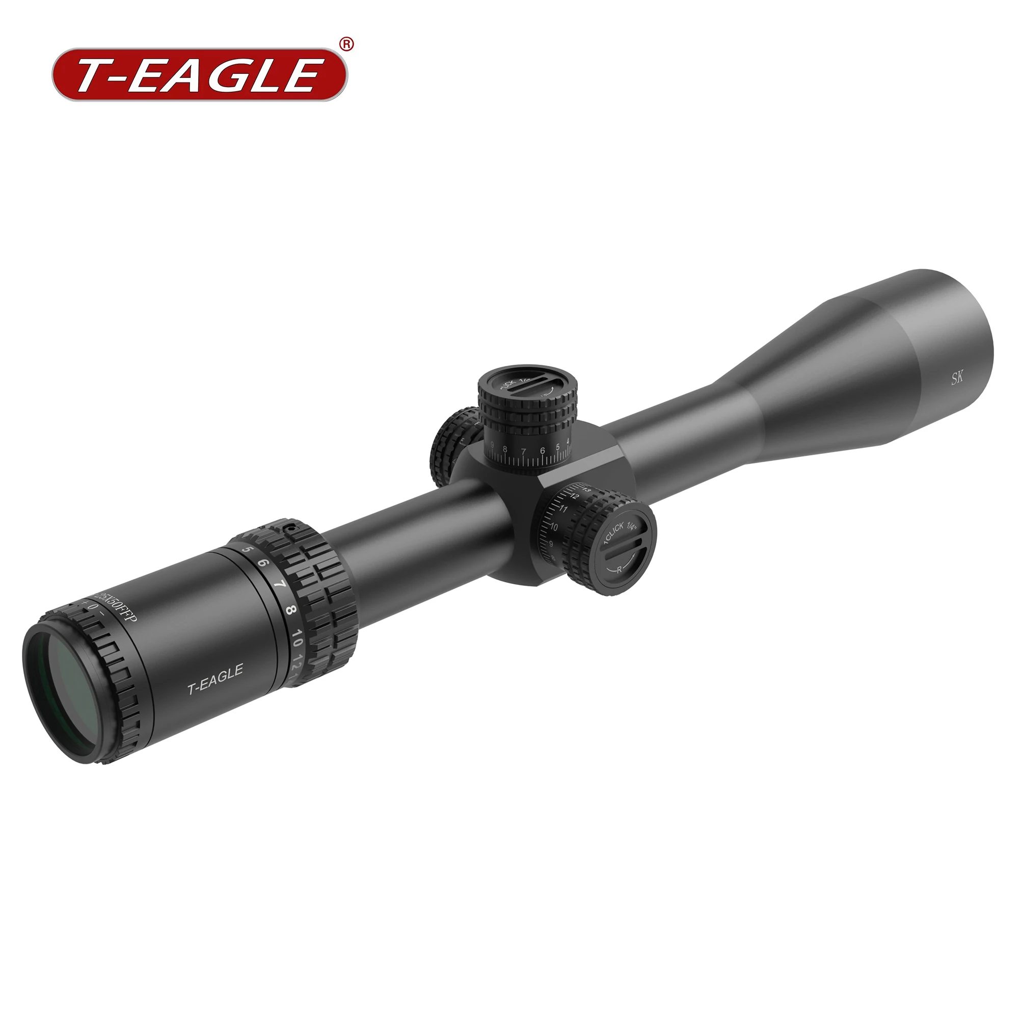 T-EAGLE SK 5-25X50SFIR FFP Caza عجلة كبيرة منظار البندقية التكتيكي للصيد محفورة الزجاج شبكاني نطاق بندقية قناص نطاق Lunetas #4
