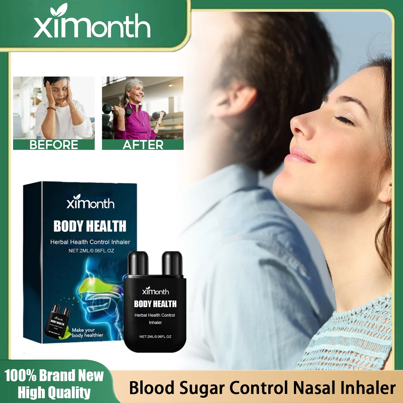 

Blood Sugar Control Nasal Inhaler Stimulate Insulin Secretion Boost Energy Relieve Dizziness Weakness Cure Diabetes Health Care