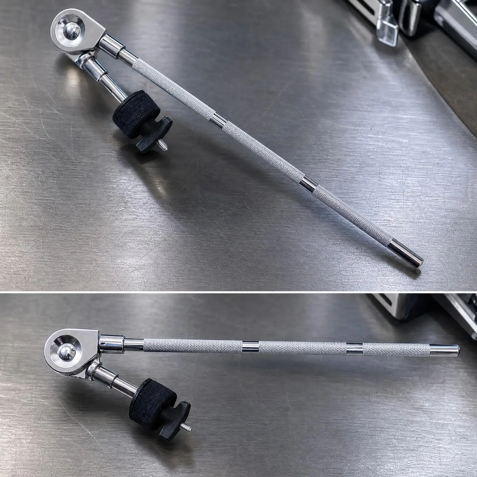 Drum Cymbal Boom Arm Attachment for Standard Rack 46cm Aluminum Alloy Support with 16cm Crossbar for Percussion