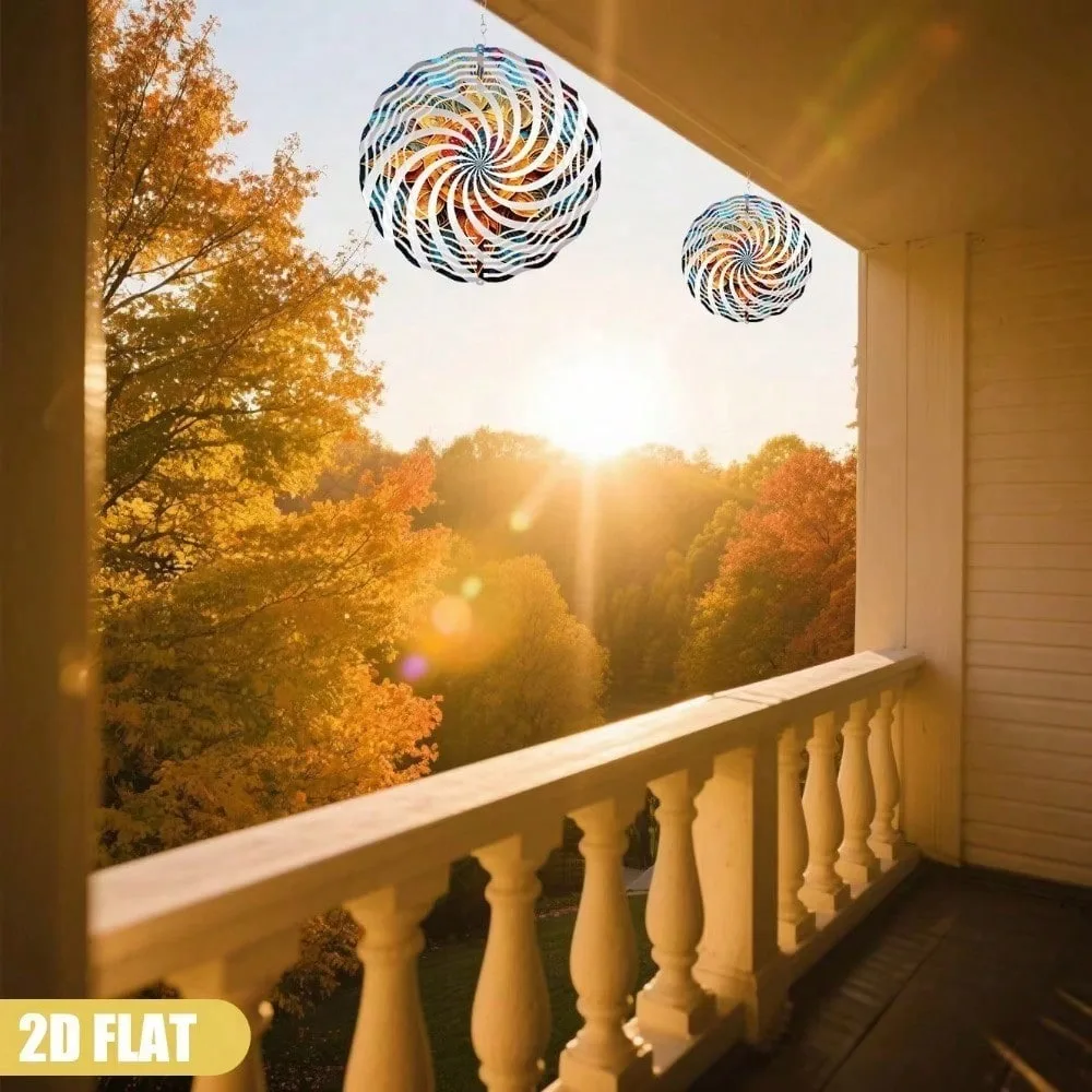 CIFBUY Wind Chimes Metal Outdoor Garden Decor Weather Resistant 360° Flexible Rotation Colorful Swirling Mandala for Patio Yard