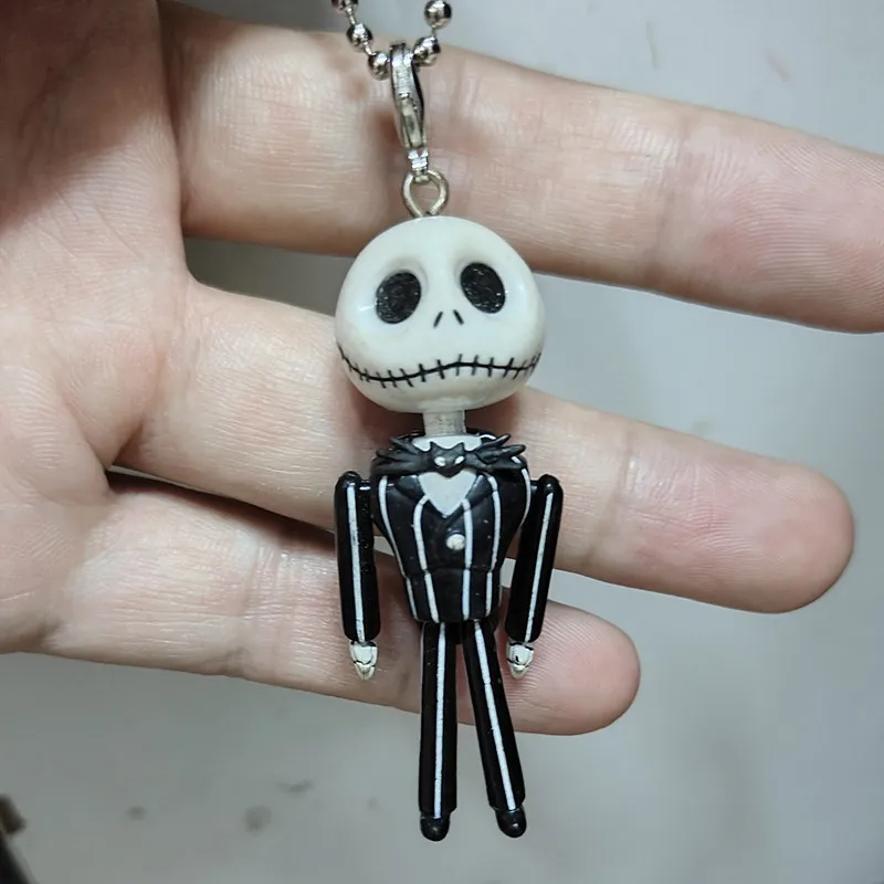 Disney Movie The Nightmare Before Christmas Jack Skellington Mini Model Keychain Pendant Keyrings Kids Gift Jewelry Accessories