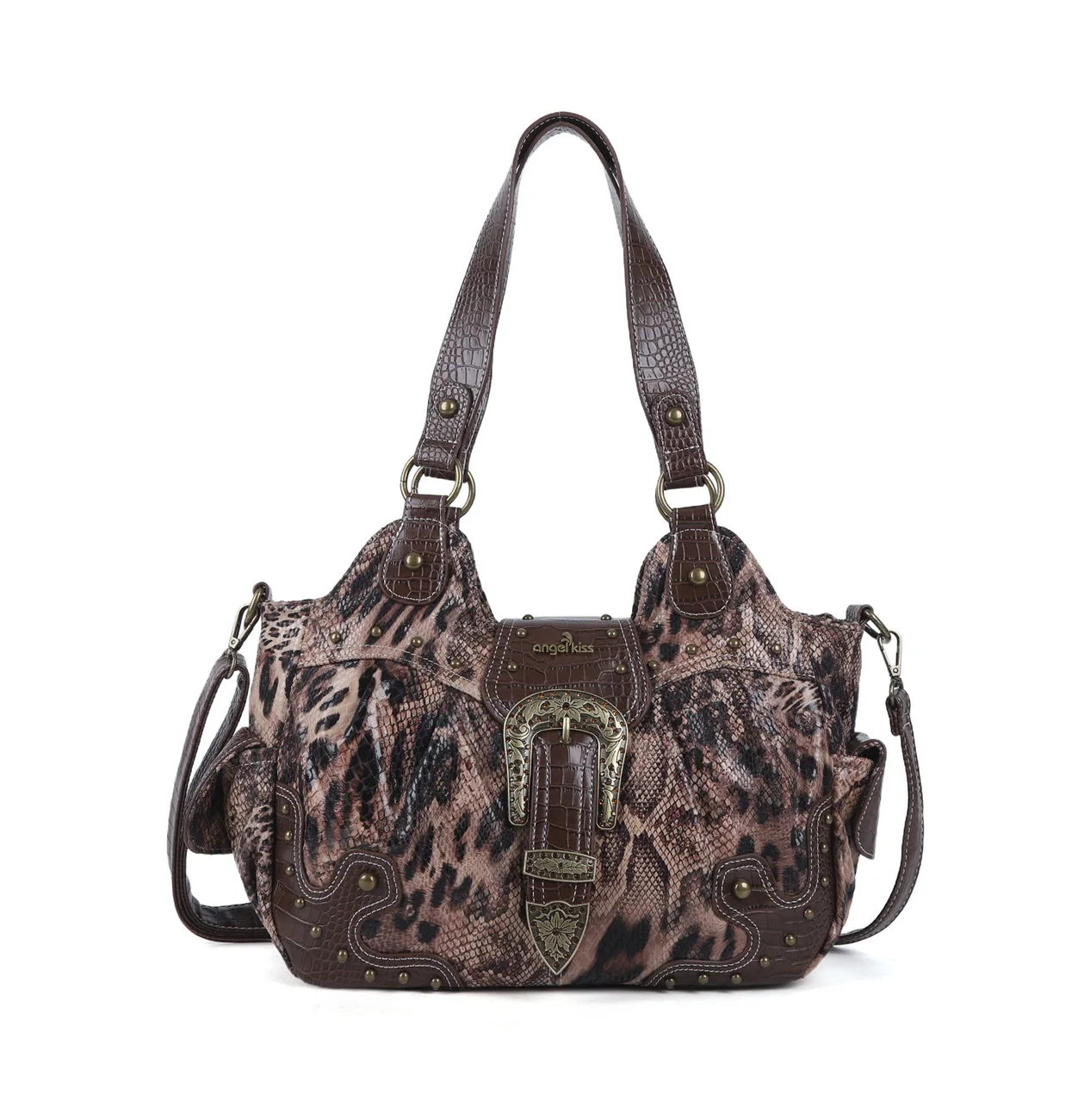 

Women Handbag Top-handle Shoulder Bag Leopard PU Dumpling Pack Multi-pockets Shoulder Bags Phone Money Pack