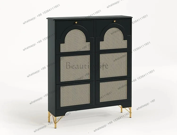 ultra-thin rattan shoe cabinet household door wall side cabinet tipping bucket shoe cabinet