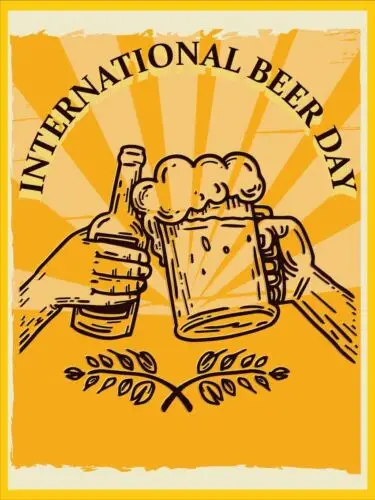 Letrero Metálico Retro Vintage del Día Internacional de la Cerveza