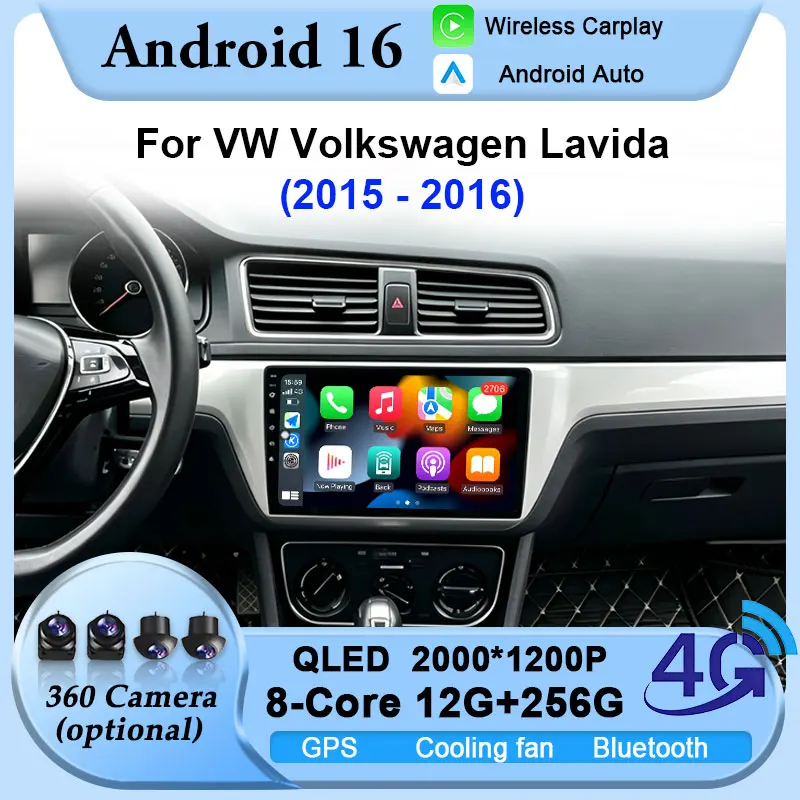 Android 16 Car Radio Carplay For VW Volkswagen Lavida 2015-2016 LHD GPS Multimedia Navigation Player Stereo WiFi Bluetooth DSP