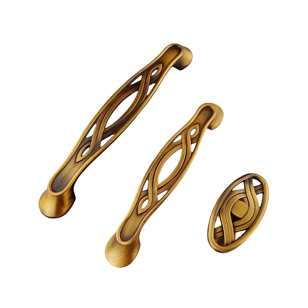 Classic Antique Coffee Handle For Furniture Kitchen Cabinets Door Drawer Knobs Wardrobe Cupboard Dresser Push Pulls Handles