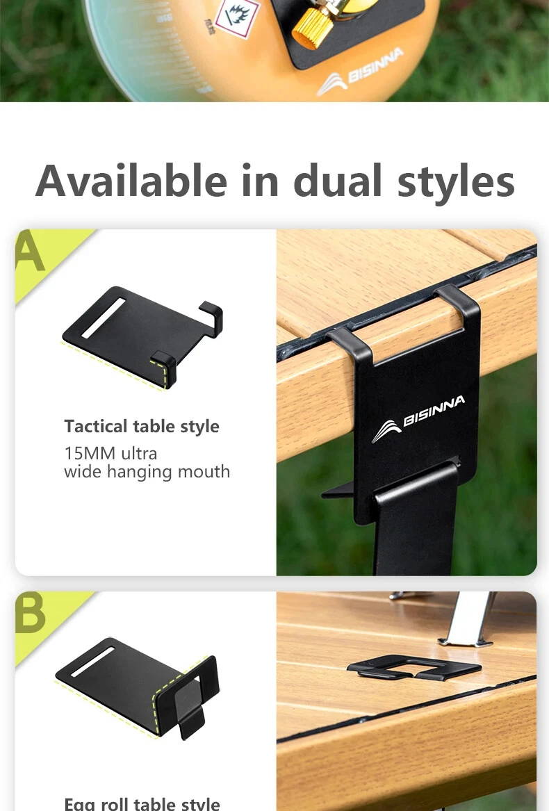 BISINNA 1 Stück Butan-Kraftstofftank-Haken, tragbarer taktischer Desktop-Haken aus Kohlenstoffstahl, Outdoor-Campingzubehör – Detail 2