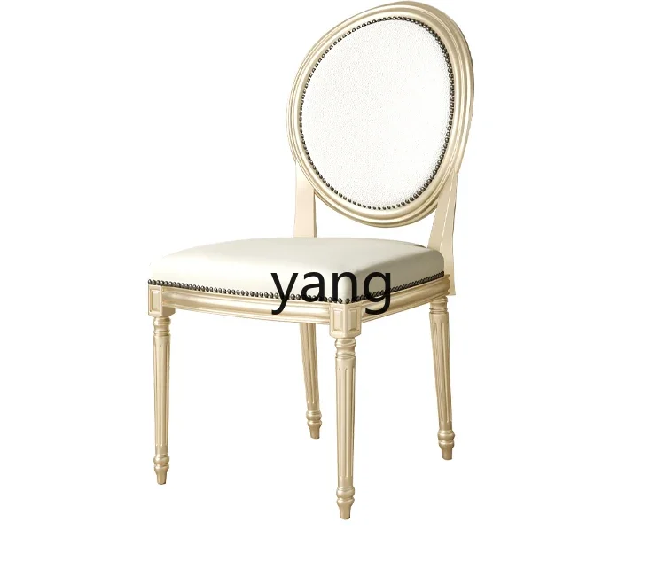 LTT solid wood chair leather soft bag light luxury book desk chair simple makeup stool