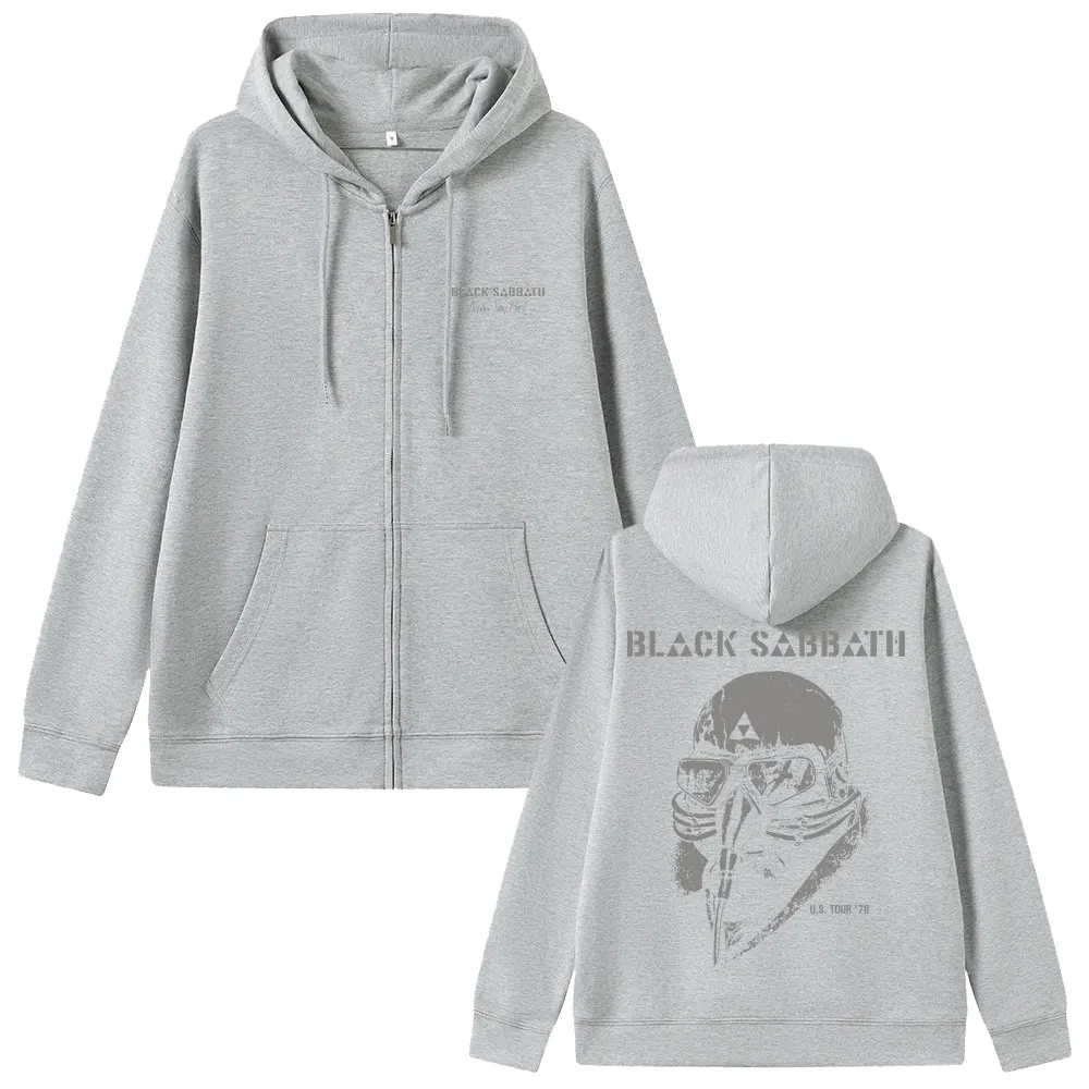 Heavy Metal Rock Band Black Sabbathทัวร์ซิปHoodie Ozzy Osbourne Zip Upเสื้อแจ็คเก็ตผู้ชายผู้หญิงGothic Vintageขนาดใหญ่Hoodies