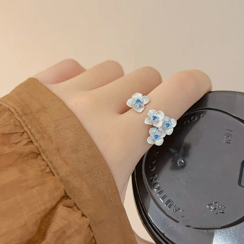 

Кольцо AuraStel Fre Blue Flower Open Ring: уникальный дизайн, винтажный узор, роскошное ювелирное украшение, модный аксессуар