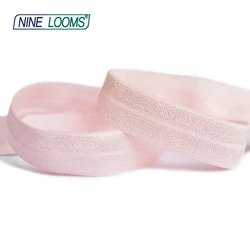 NINE LOOMS Silicone Print Gripper Shiny Fold Over Elastics FOE 5/8