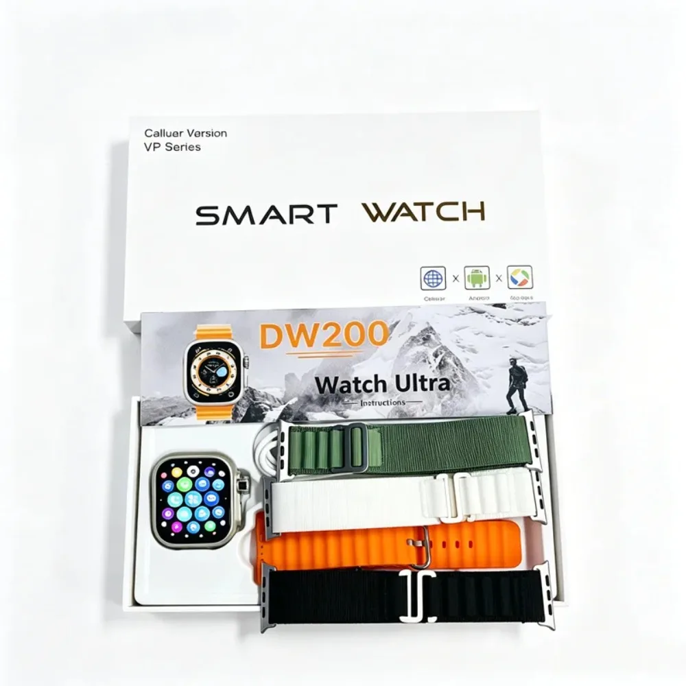DW200 4G Android Smart Watch AMOLED Smartwatch+1/3pcs Straps 64GB ROM Heart Rate Monitor For Men Women Support SIM Card GPS WIFI view 3