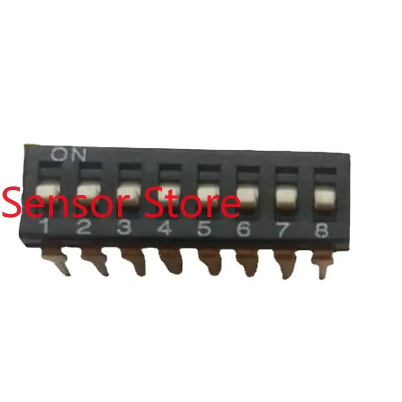 10PCS Dial Switch 8-position 8p Gold Plated High Temperature Resistant Pin Vertical 2.54 Pitch Black