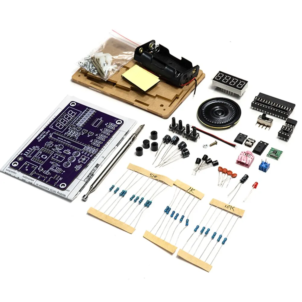 RDA5807S zestaw modułów odbiornika radiowego FM elektroniczne obwody DIY części cyfrowy w kształcie tuby wyświetlania 87-108MHz podwójna moc