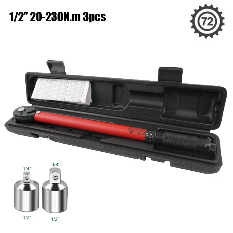 72T Drehmomentschlüssel 1/2'' 3/8'' 1/4'' Vierkantantrieb Voreingestellter Fahrrad-Drehmomentschlüssel Zweiwege-Ratsche Auto Fahrrad Kfz-Handwerkzeuge – Detail 21