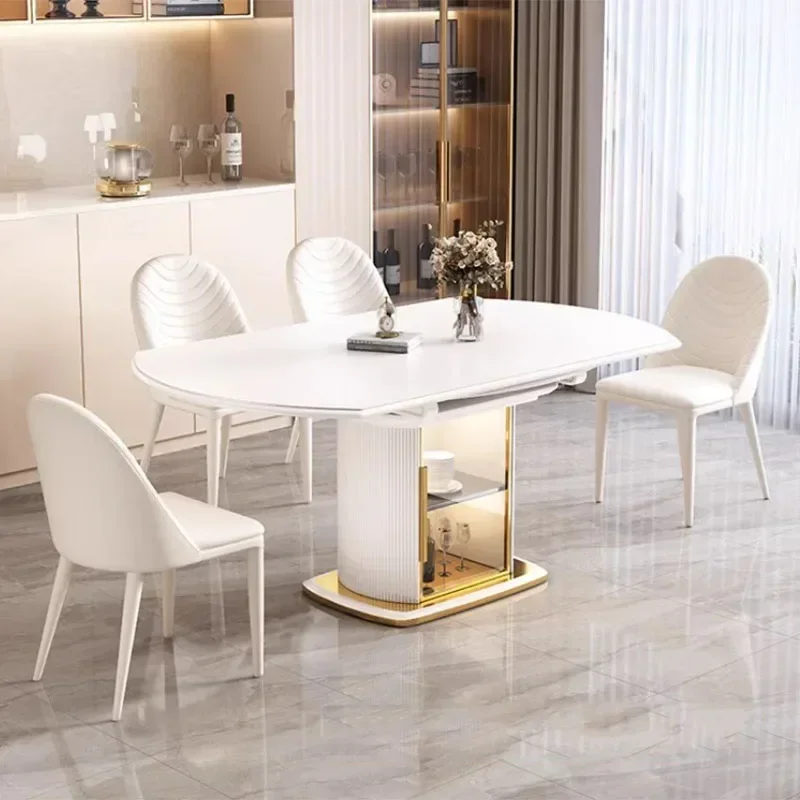 

Living Room Kitchen Table Party Unique Non Slip Luxury Folding Dining Table Round Salon Modern Home