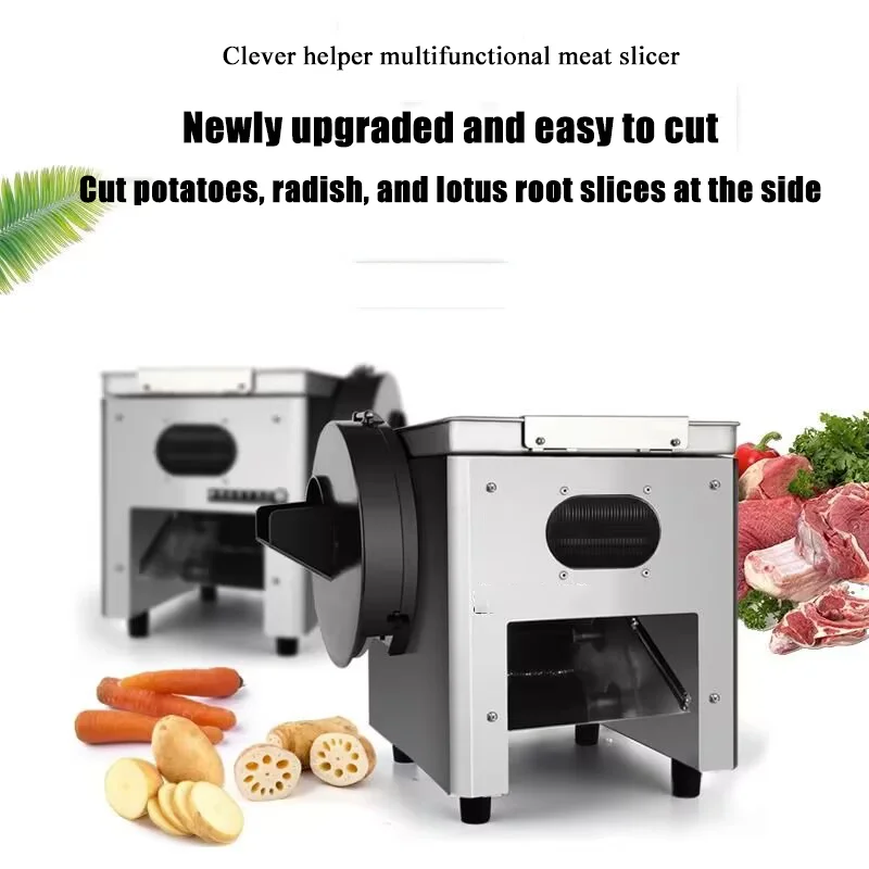 

Автоматическая коммерческая мини-настольная машина для резки пищевых продуктов, овощерезка для фруктов, машина для нарезки свежего мяса