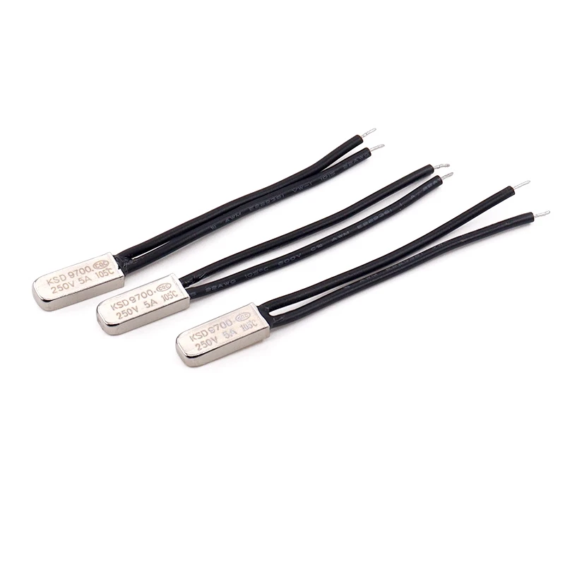 5 uds interruptor de temperatura KSD9700 250V 5A 15-150 ℃   Protector térmico del termostato de disco bimetálico normalmente cerrado/abierto de grados Celsius