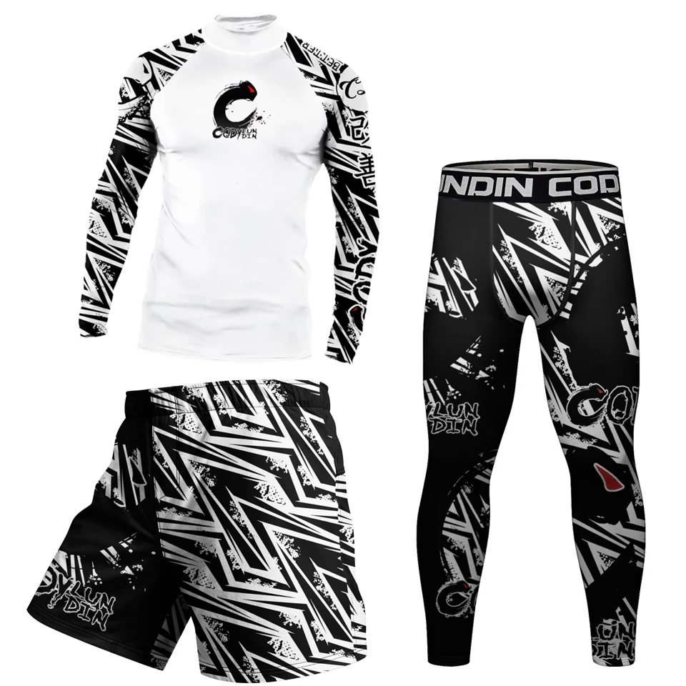 MMA Compression Jiu Jitsu T-Shirt Bjj Rashguard Men Kickboxing Shirts Sportsuit Muay Thai Shorts Boxing Set Rash Guard Clothing