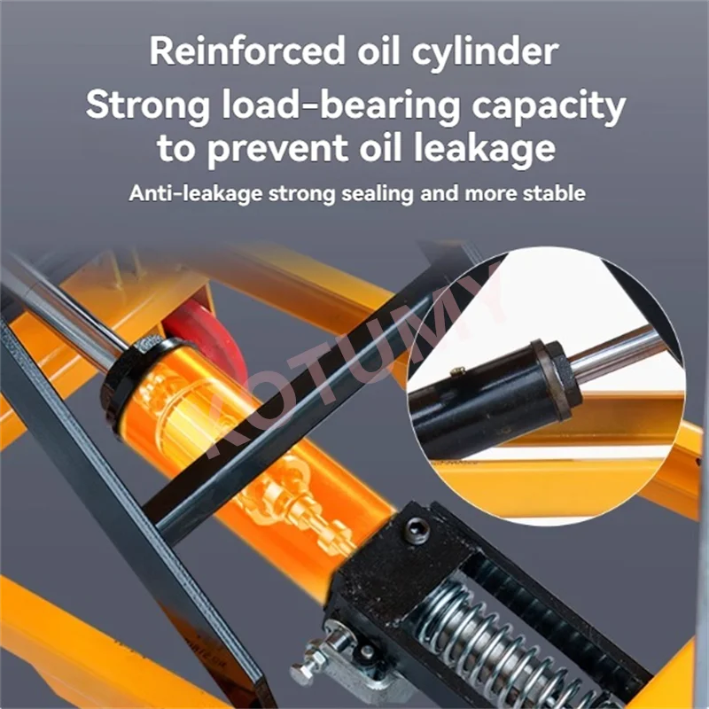 150kg Folding Lifting Platform Hydraulic Cart Lifting Trolley Heavy-duty Double Shear Single Wheel Cart