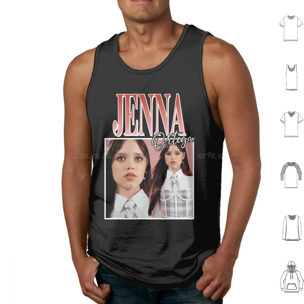 Jenna Ortega Tank Tops Vest Sleeveless Addams Wednesday Addams Edgar Allan Poe Poe Chucky Mia Goth Buster Black Color Cut