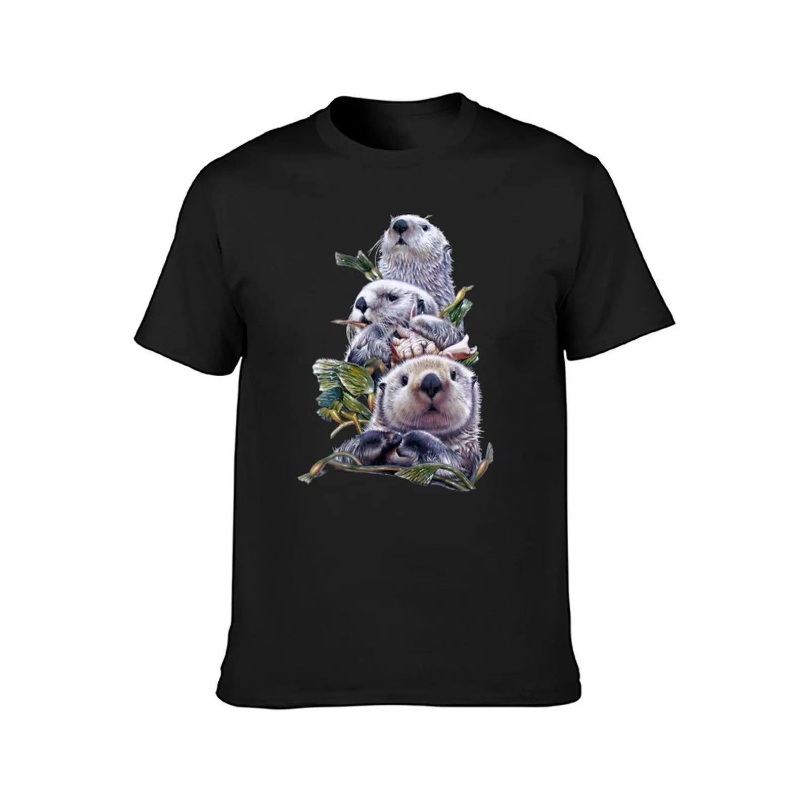 Sea Otter Stack T-Shirt summer top for a boy sublime boys animal print mens champion t shirts