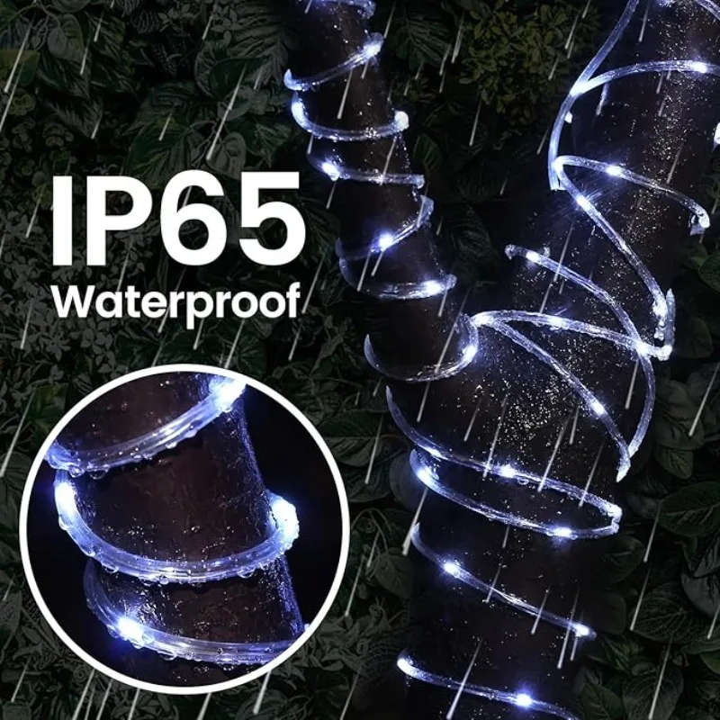 50/100/200 LED Solar Rope Light Outdoor Solar String Light Waterproof Camping Fence Courtyard Garden External Decoration